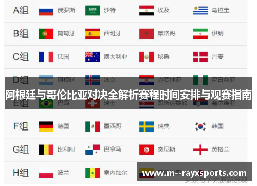 阿根廷与哥伦比亚对决全解析赛程时间安排与观赛指南